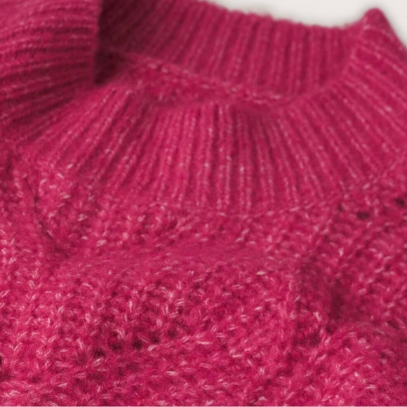 NWT Mango Contrasting‎ Knit Sweater Pink Large - Picture 12 of 14